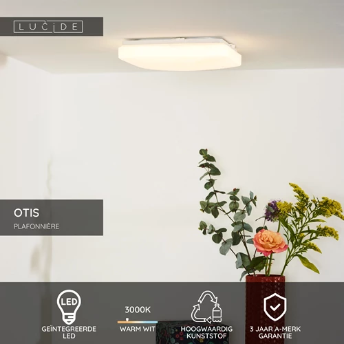 Lucide OTIS - Plafonnière - LED - 1x20W 3000K - Opaal - USP